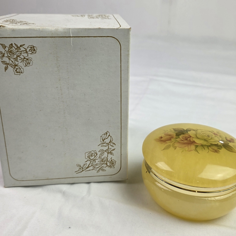 Yellow Floral Trinket Box
